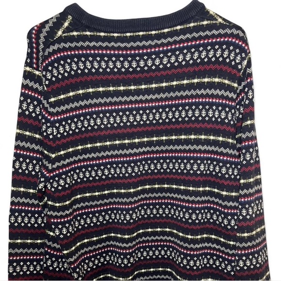 🧥 Nautica Fair Isle Knit Sweater – Navy Multicolor Crewneck (Men’s) - Picture 3 of 3